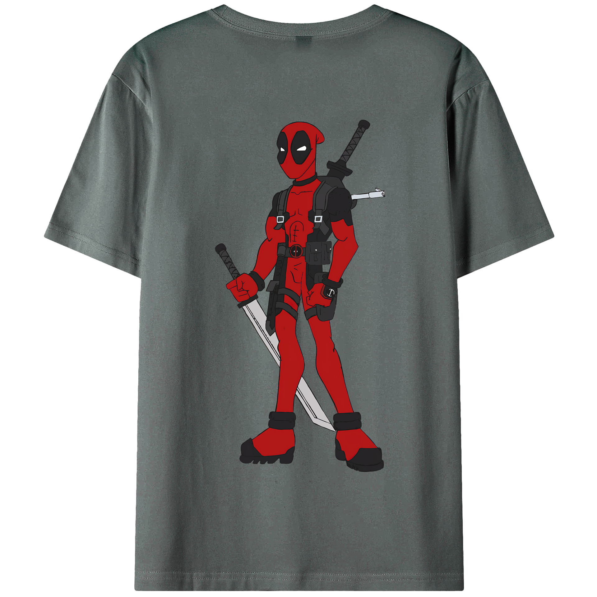 （画像用） Deadpool デッドプール 綿100％半袖Tシャツ（背面プリント）